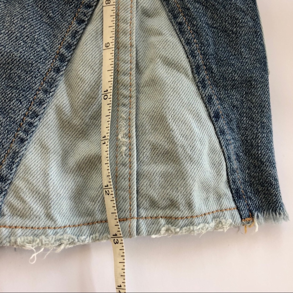 FREE PEOPLE *NWOT* Patched Denim Miniskirt - Picture 7 of 8